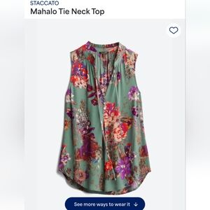 Women's PINK CLOVER Mahalo Tie Neck Top, size small